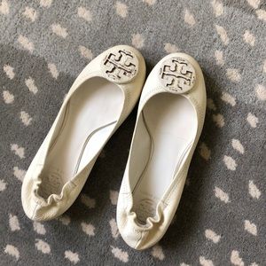 Tory Burch white flats
